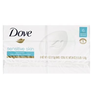 Dove 6-Pack 4 oz. Sensitive Skin Unscented Beauty Bar. View a larger version of this product image.