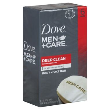 Dove&reg; 6-Count 4 oz. Men+Care Deep Clean Body and Face Bar. View a larger version of this product image.
