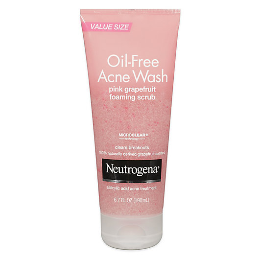 Alternate image 1 for Neutrogena® 6.7 oz. Oil-Free Acne Wash Foaming Scrub in Pink Grapefruit