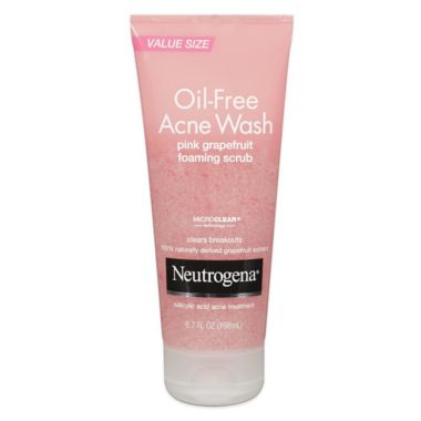 Neutrogena&reg; 6.7 oz. Oil-Free Acne Wash Foaming Scrub in Pink Grapefruit. View a larger version of this product image.