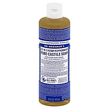 Dr Bronner&#39;s 16 oz. 18-in-1 Pure-Castile Liquid Soap in Peppermint. View a larger version of this product image.