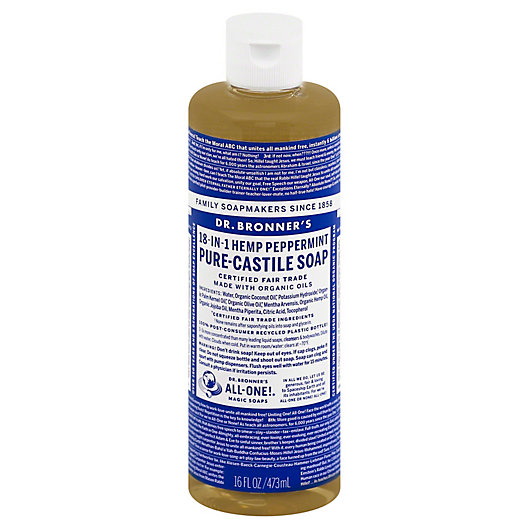 Alternate image 1 for Dr Bronner's 16 oz. 18-in-1 Pure-Castile Liquid Soap in Peppermint