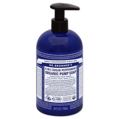 Kerkbank Cadeau Iedereen Dr. Bronners 12 oz. 4-in-1 Sugar Peppermint Organic Pump Soap | Bed Bath &  Beyond