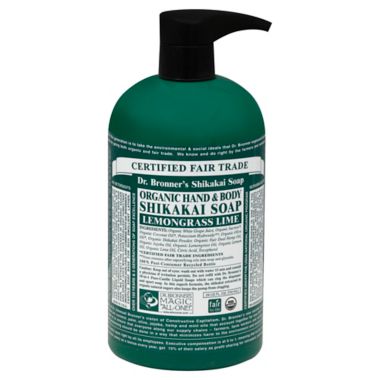 Dr. Bronner's 24 oz. 4-in-1 Organic Pump Soap in Sugar Lemongrass Lime. View a larger version of this product image.
