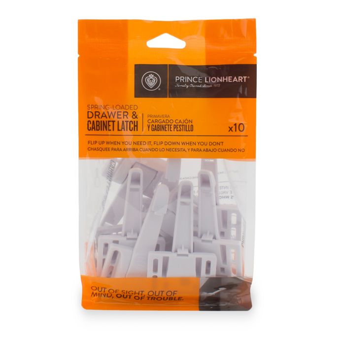 Prince Lionheart 10 Pack Spring Loaded Drawer And Cabinet Latch