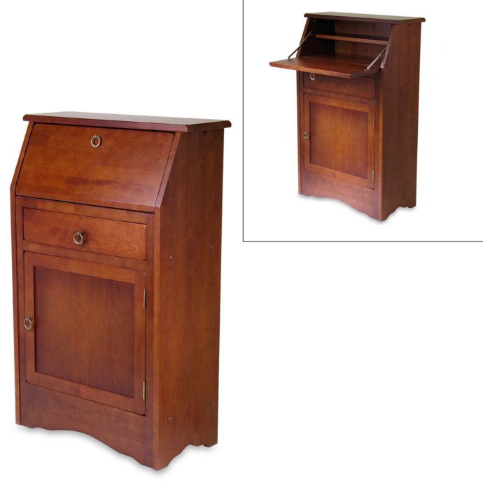 Regalia Wood Secretary Desk In Walnut Bed Bath And Beyond Canada