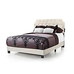 Belle Isle Regal Queen Upholstered Platform Bed with USB Charging Ports in Beige