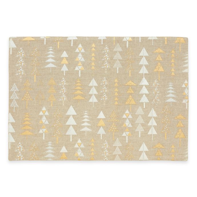 Metallic Christmas Trees Geo Print Placemat Bed Bath & Beyond