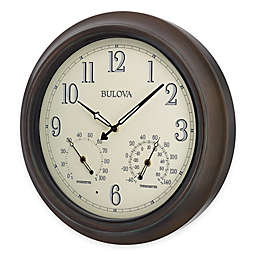 Bulova Illuminated Indoor/Outdoor 28.75-Inch Wall Clock in Oil Rubbed Bronze