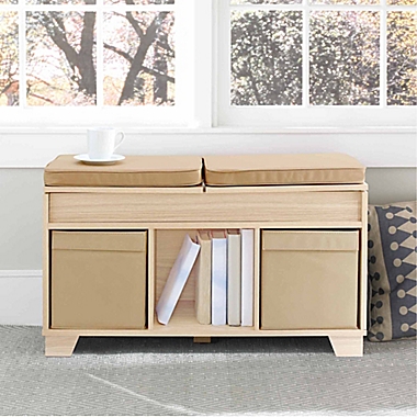 Real Simple&reg; 3-Cube Split-Top Storage Bench in Natural. View a larger version of this product image.