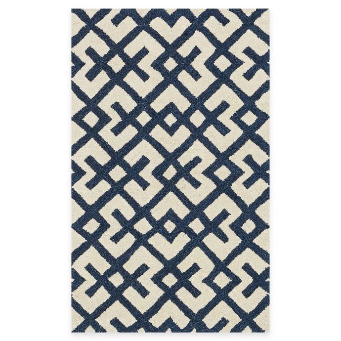Loloi Rugs Weston Hatch Rug in Ivory/Navy Bed Bath & Beyond