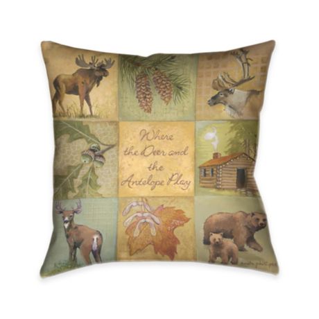 Laural Home® Deer and Antelope Square Throw Pillow | Bed ...