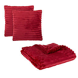Simply Essential™ 3-Piece Corduroy Throw Blanket and Throw Pillow Bundle