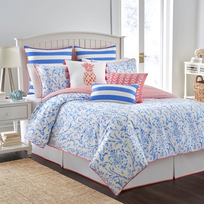 Southern Tide® Coastal Ikat Reversible Comforter Set in Cool Blue Bed