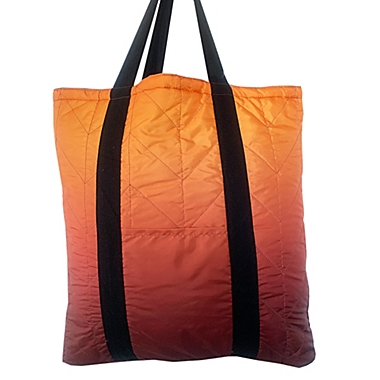 Wamsutta&reg; 18-Inch Puffer Tote in Orange/Green. View a larger version of this product image.