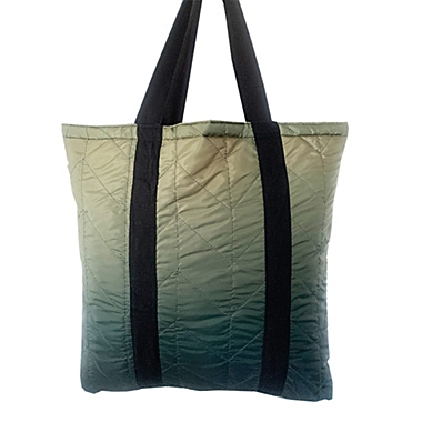 Wamsutta&reg; 18-Inch Puffer Tote in Orange/Green. View a larger version of this product image.