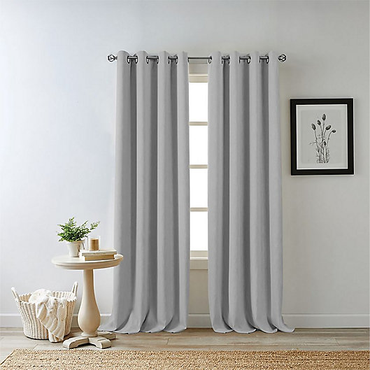Alternate image 1 for Bee & Willow™ Hadley 84-Inch 100% Blackout Curtain Panel in Light Grey (Single)