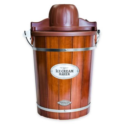 6-Quart Wooden Bucket Ice Cream Maker 