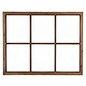 Glitzhome&reg; 28-Inch x 22-Inch Rectangular Window Frame Wall Art in Brown