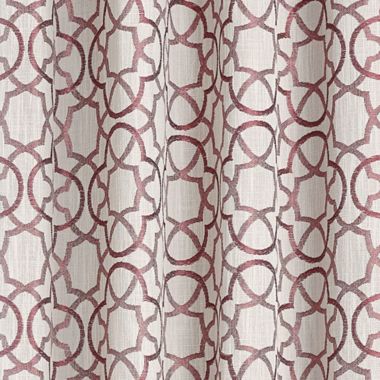 Quinn Geo 84-Inch Grommet 100% Blackout Window Curtain Panel in Red (Single). View a larger version of this product image.