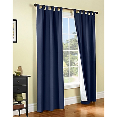 Thermalogic&reg; Weathermate 95-Inch Tab Top Window Curtain Panels in Navy (Set of 2). View a larger version of this product image.