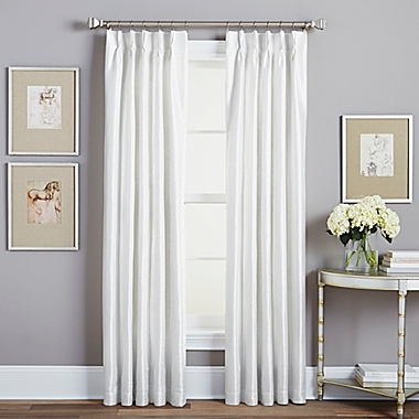 Spellbound Pinch-Pleat 95-Inch Rod Pocket Lined Window Curtain Panel in White. View a larger version of this product image.
