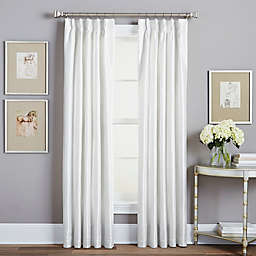Spellbound Pinch-Pleat 95-Inch Rod Pocket Lined Window Curtain Panel in White