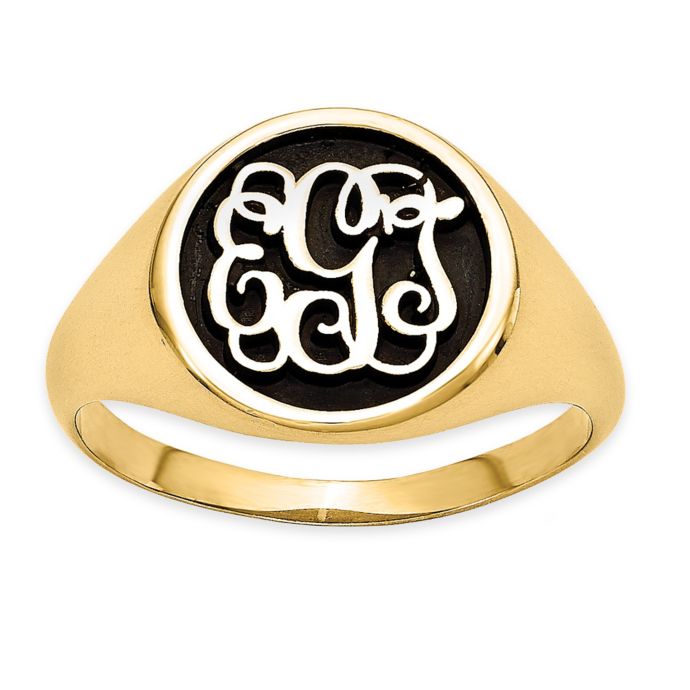 10K Yellow Gold Ladies' Script Letters Ring Bed Bath & Beyond