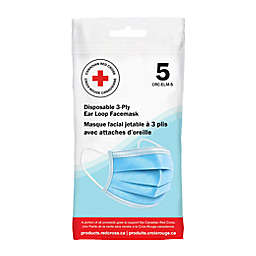 Canadian Red Cross Disposable 3-Ply Ear Loop Face Masks (Set of 5)