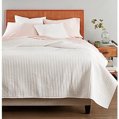 Nestwell&trade; Stripe Texture 3-Piece King Quilt Set in Coconut Milk. View a larger version of this product image.