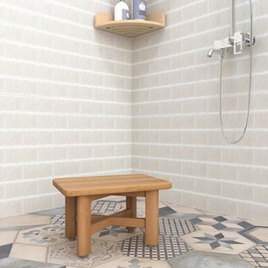 Haven&trade; Teak Shave Stool in Natural. View a larger version of this product image.