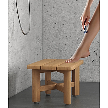 Haven&trade; Teak Shave Stool in Natural. View a larger version of this product image.