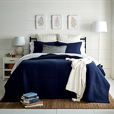 Bee &amp; Willow&trade; Stitched 3-Piece King Quilt Set in Blue. View a larger version of this product image.