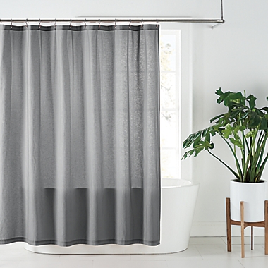 Nestwell&trade; 54-Inch x 80-Inch Solid Hemp Shower Curtain in Sharkskin. View a larger version of this product image.
