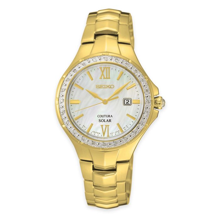 Seiko Ladies' Coutura Solar Diamond Watch with Mother of Pearl Dial in ...