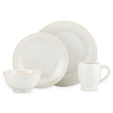 Lenox&reg; French Perle Groove 4-Piece Place Setting in White. View a larger version of this product image.