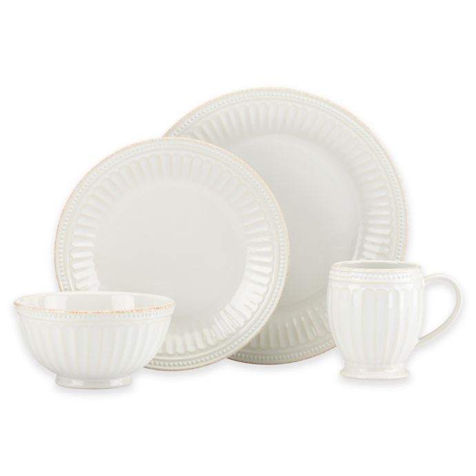 Lenox® French Perle Groove Dinnerware Collection in White Bed Bath