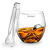 Final Touch&reg; 3-Piece On the Rock Glass with Stainless Steel Chilling Ball and Tongs Set