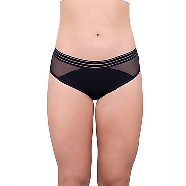 Saalt Large Leakproof Mesh Hipster Underwear in Black. View a larger version of this product image.