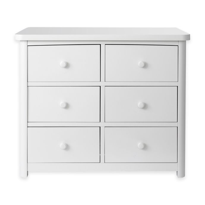 Baby Appleseed Stratford 6 Drawer Double Dresser In Pure White