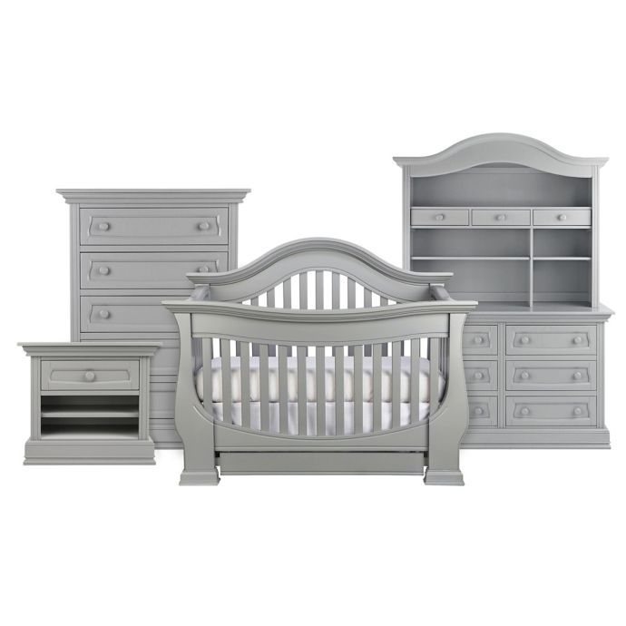 Baby Appleseed Davenport 4 In 1 Convertible Crib In Moon Grey