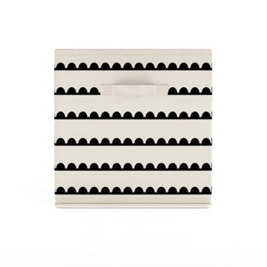 mighty goods&trade; 4-Pack Scalloped Striped Print Foldable Storage Bins. View a larger version of this product image.
