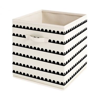 mighty goods&trade; 4-Pack Scalloped Striped Print Foldable Storage Bins. View a larger version of this product image.