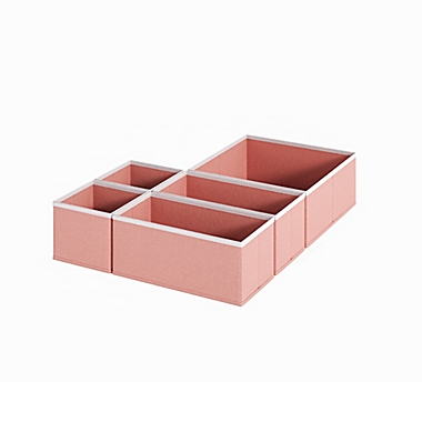 mighty goods&trade; 5-Piece Drawer Bins in Pink Blossom. View a larger version of this product image.