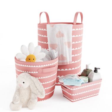 mighty goods&trade; Small Scalloped Striped Print Caddy. View a larger version of this product image.