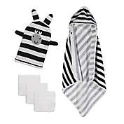 mighty goods&trade; 5-Piece Zebra Towel, Washcloths, and Washcloth Mitt Set in Black/White