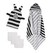 mighty goods&trade; 5-Piece Zebra Towel, Washcloths, and Washcloth Mitt Set in Black/White