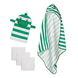 mighty goods™ 5-Piece Dinosaur Towel, Washcloths, and Washcloth Mitt Set in Green/White