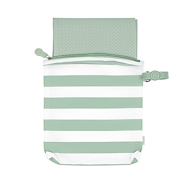 Ubbi&reg; On the Go Diaper Changing Mat and Storage Bag in Sage. View a larger version of this product image.