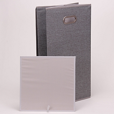 Household Essentials&reg; Collapsible Laundry Hamper in Grey. View a larger version of this product image.